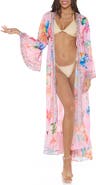 RANEES Floral Bell Sleeve Chiffon Duster