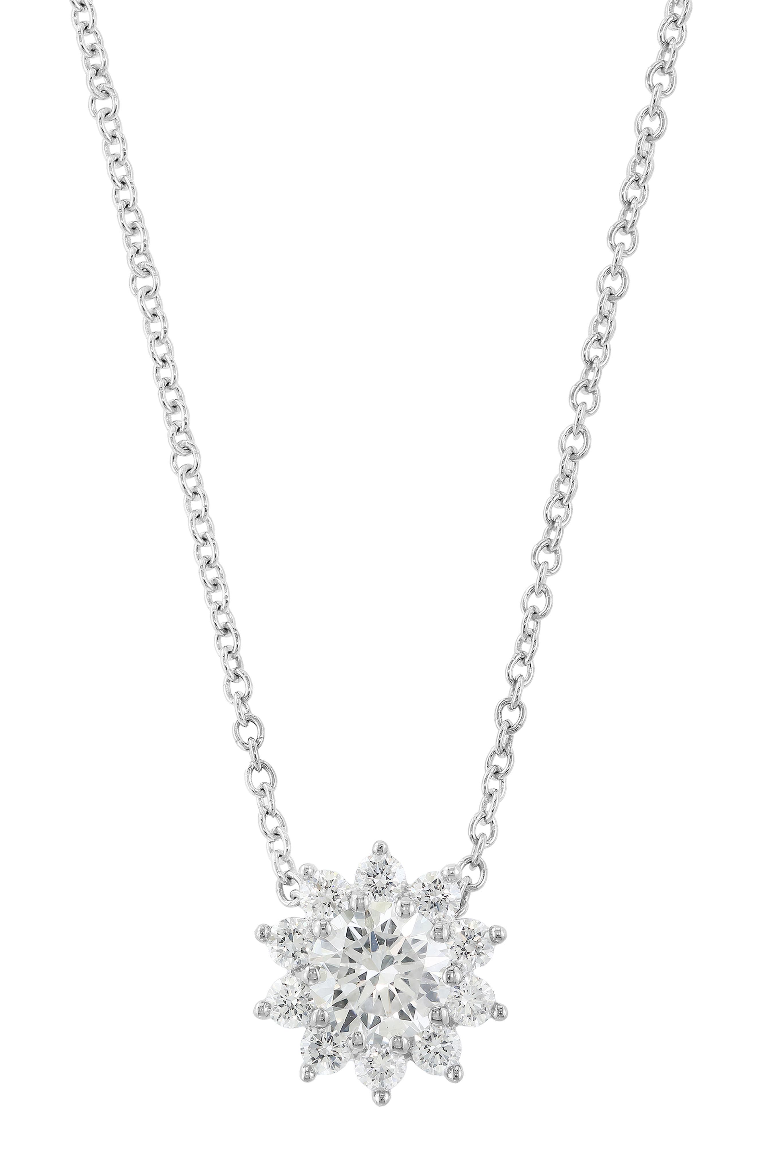 Sterling Silver Lab Grown Diamond Pendant Necklace