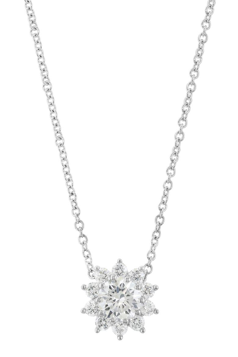 Sterling Silver Lab Grown Diamond Pendant Necklace, Main, color, SILVER