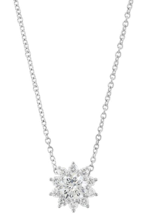 Sterling Silver Lab Grown Diamond Pendant Necklace