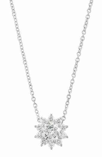 Sterling Silver Lab Grown Diamond Pendant Necklace