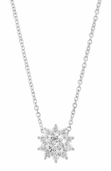 Sterling Silver Lab Grown Diamond Pendant Necklace