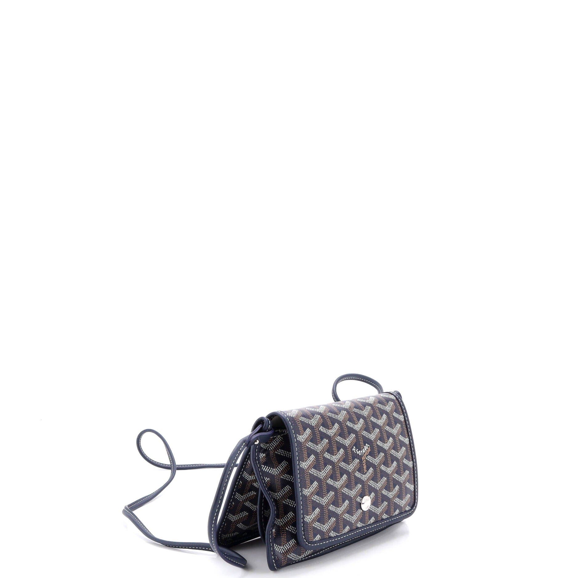 Pre-Owned Goyard Plumet Clutch Wallet Coated Canvas, Alternate, color, Blue