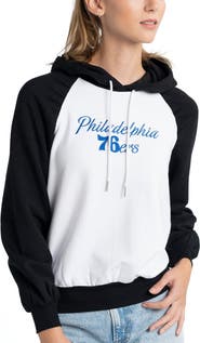 LUSSO Women's Lusso White Philadelphia 76ers Marlowe Tri-Blend Raglan Pullover Hoodie