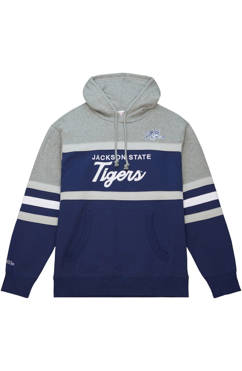 Mitchell & Ness Men's Mitchell & Ness Navy Jackson State Tigers Head Coach Pullover Hoodie, Alternate, color, Navy