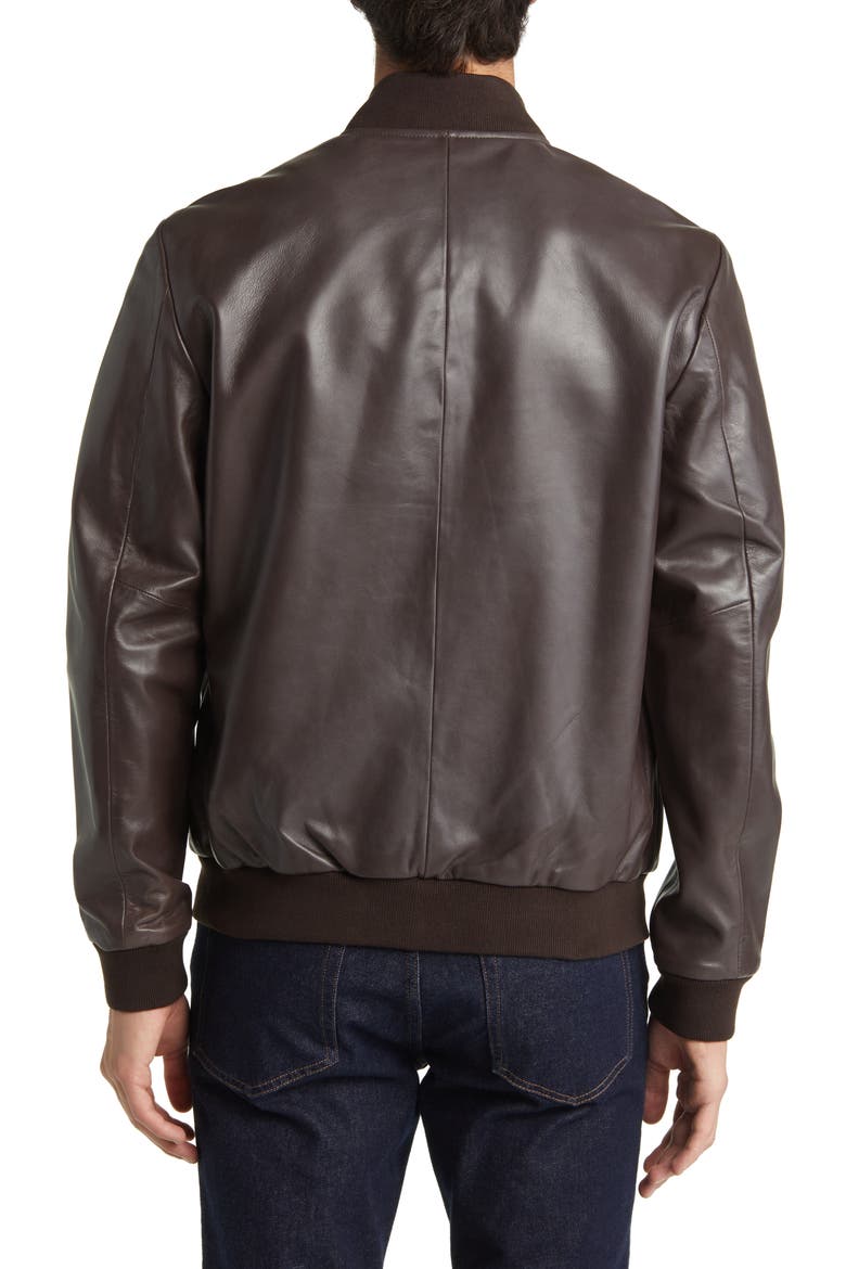 Leather Bomber Jacket, Alternate, color, BROWN MOLE