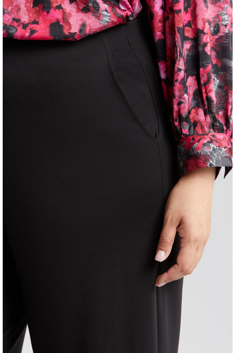 Drapey Ponte Ankle Wide Leg Pants, Alternate, color, BLACK ONYX