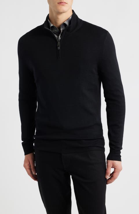 Quarter Zip Wool Blend Sweater