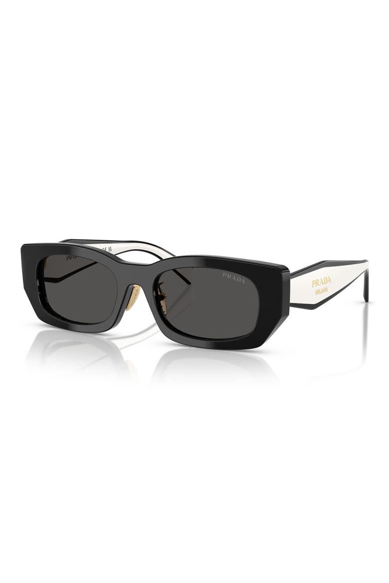 53mm Pillow Sunglasses, Alternate, color, BLACK / DARK GREY