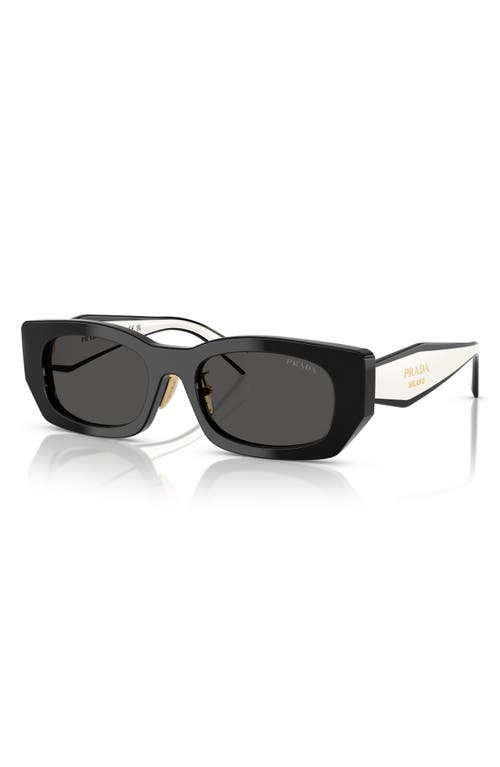 Prada Rectangle-frame Sunglasses In 09q08z53 Black