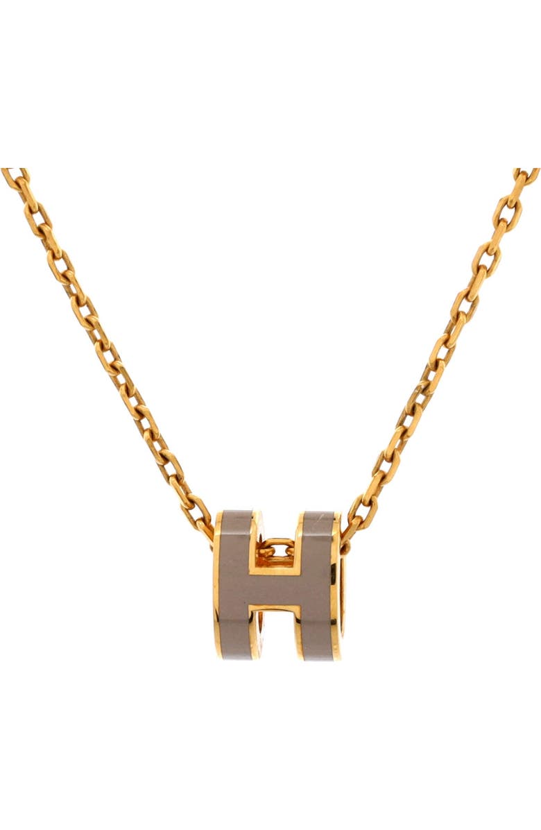 Pre-Owned Hermes Pop H Pendant Chain Necklace Metal and Enamel Mini, Main, color, Gold