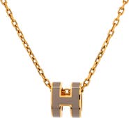 Pre-Owned Hermes Pop H Pendant Chain Necklace Metal and Enamel Mini