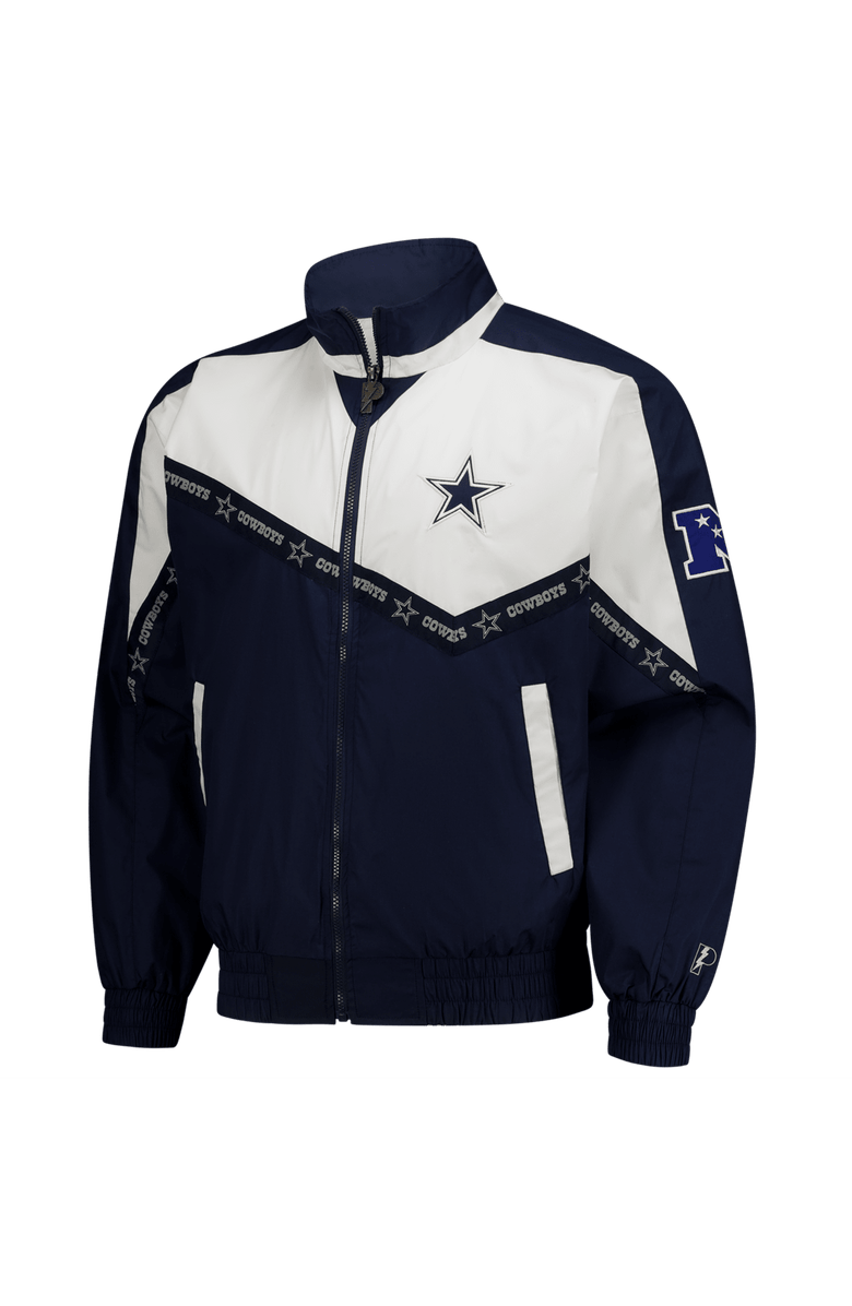 Pro Player Men's Pro Player Navy/White Dallas Cowboys Tape II Lightweight Full-Zip Jacket, Alternate, color, Navy