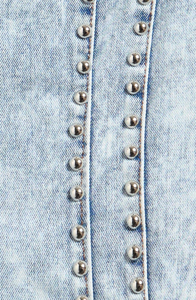 Marci Stud Accent Denim Vest, Alternate, color, Washed Indigo