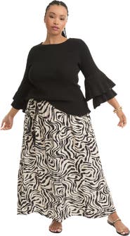 June + Vie Ruffled Long-Sleeve Sweater