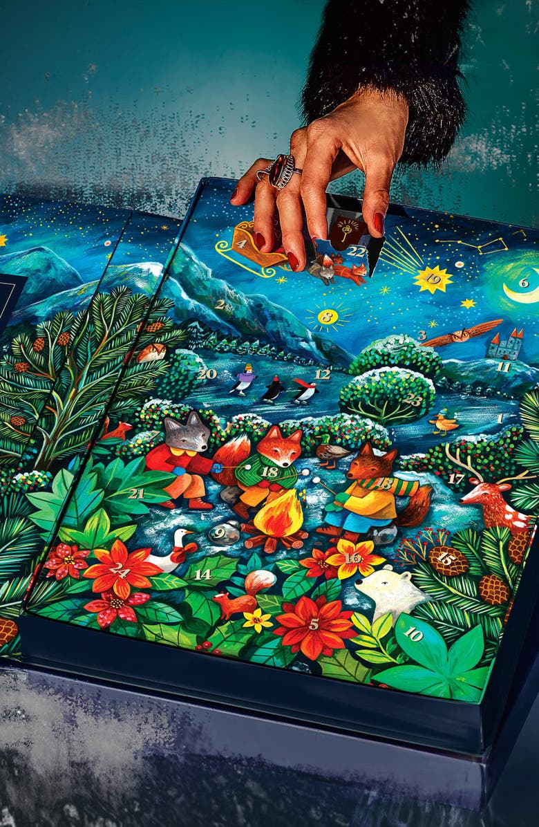 COMPARTES Winter Fox Chocolate Advent Calendar, Alternate, color, Blue Tones