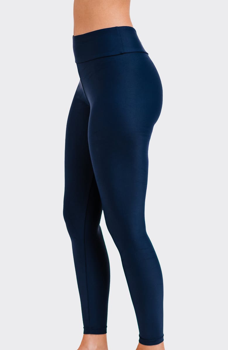 Calypsa Long Swim Leggings, Alternate, color, Navy