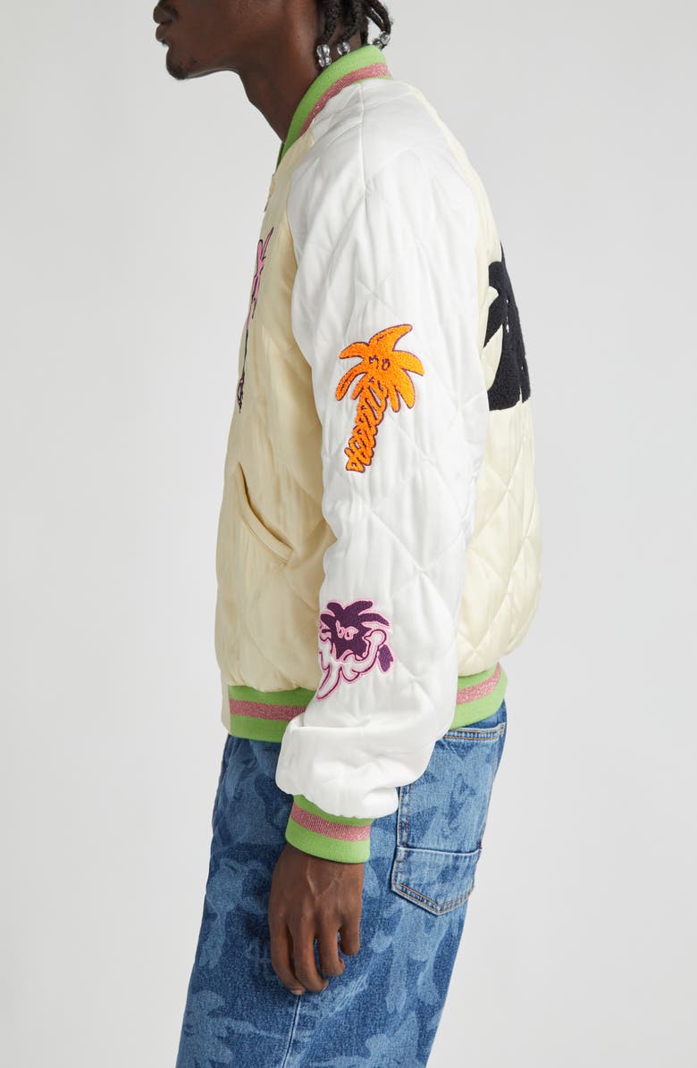 Palm Angels Palmity Quilted Bomber Jacket, Alternate, color, 