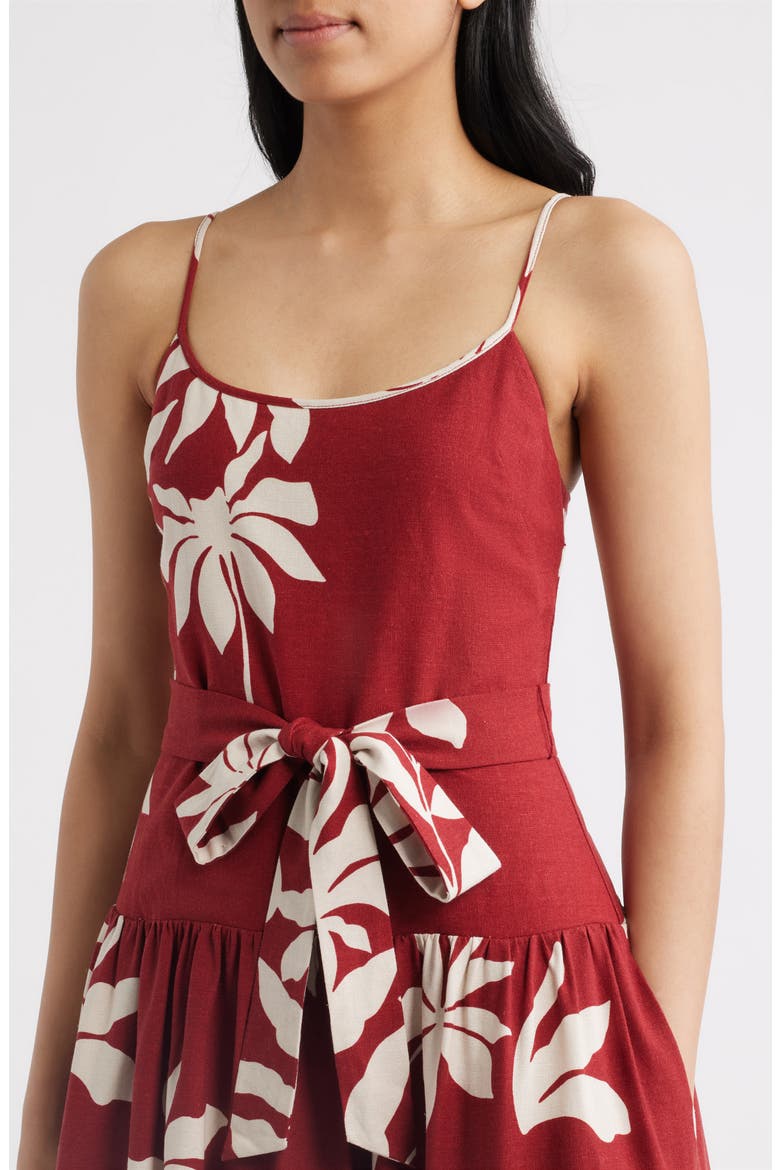 Floral Print Sleeveless Maxi Dress, Alternate, color, RED MULTI