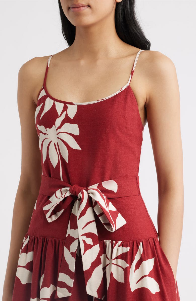 Julia Jordan Floral Print Sleeveless Maxi Dress, Alternate, color, Red Multi