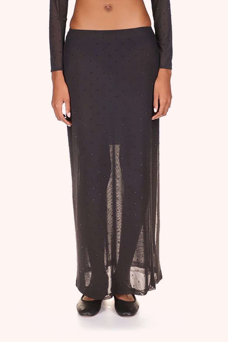 Rhinestone Mesh Skirt, Main, color, Black