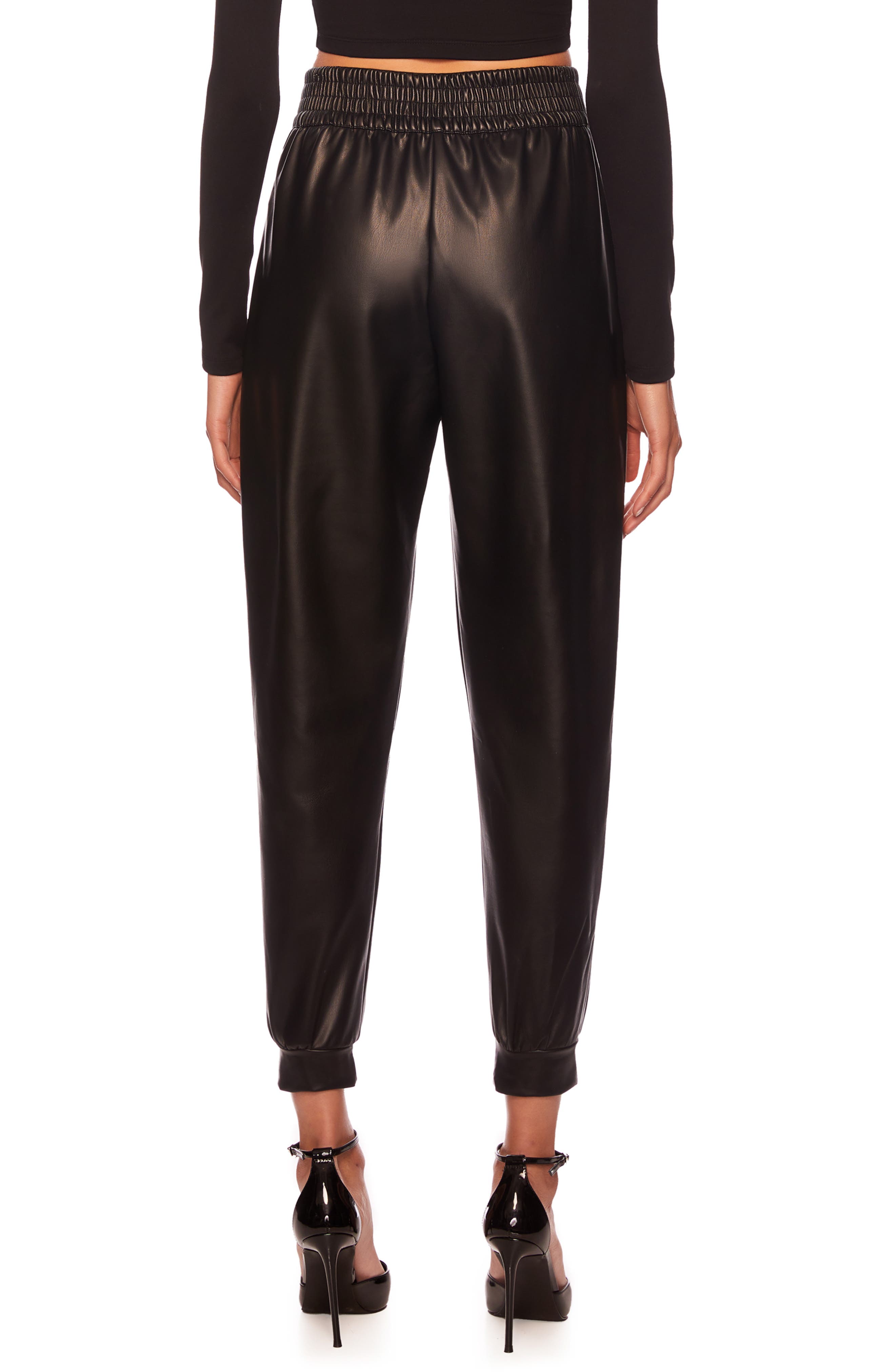 Faux Leather Joggers - image 2