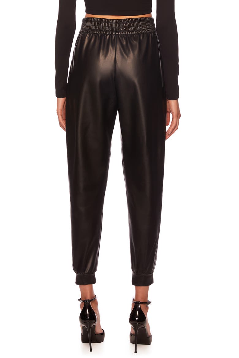 Faux Leather Joggers, Alternate, color, BLACK