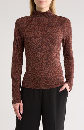 Rag & Bone Sasha Long Sleeve Knit Top In Brown