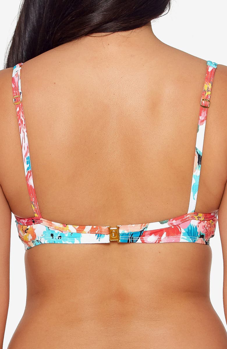 BLEU by Rod Beattie Blooming Chic Twist Front Bikini Top, Alternate, color, 