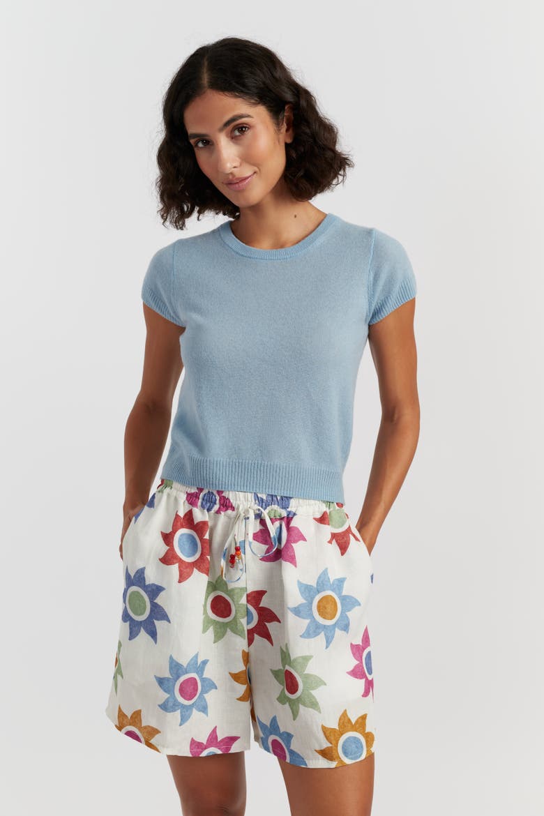 Air Pure Cashmere T-Shirt, Main, color, Sky Blue