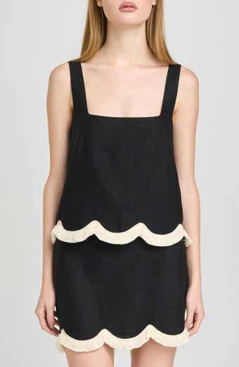 Encore Fringe Trim Linen Blend Top