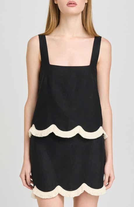 Encore Fringe Trim Linen Blend Top