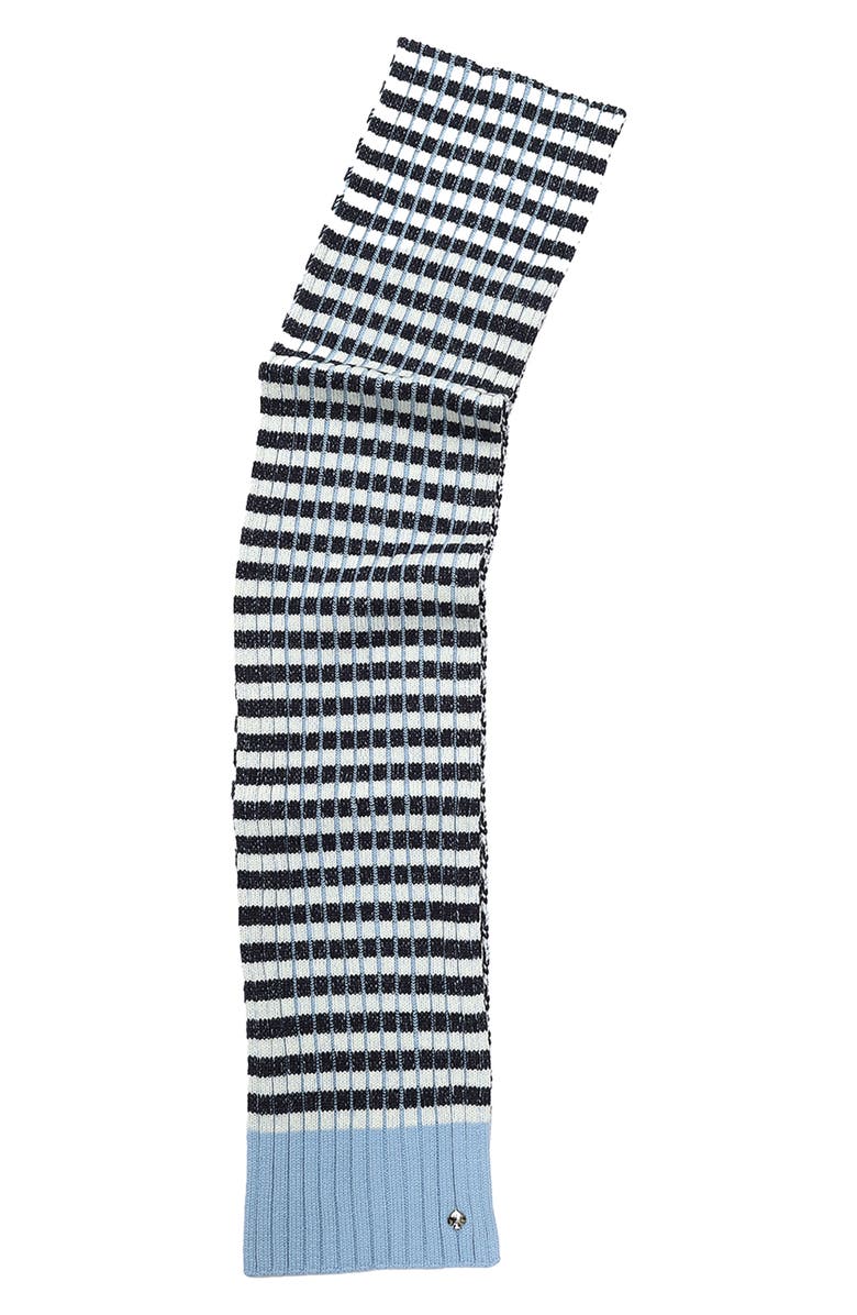 Kate Spade New York stripe rib scarf, Alternate, color, Blue Multi