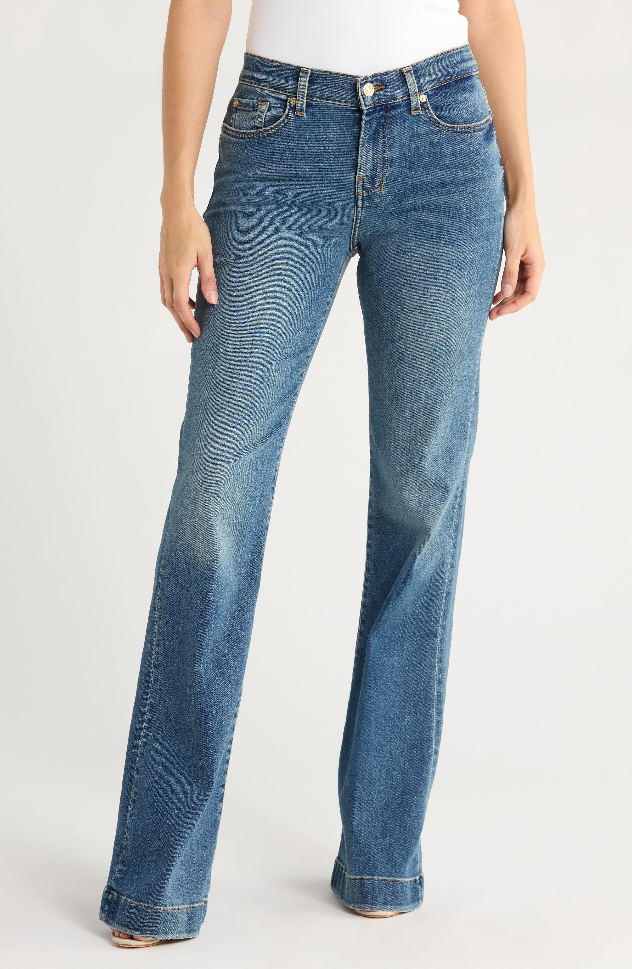 7 For All Mankind Dojo Mid Rise Flare Jeans
