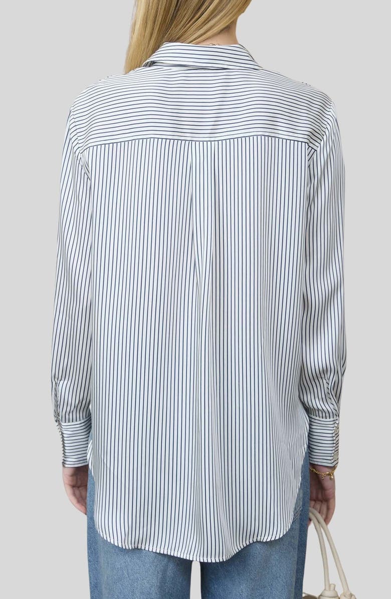 Blu Pepper Stripe Button-Up Shirt, Alternate, color, Navy