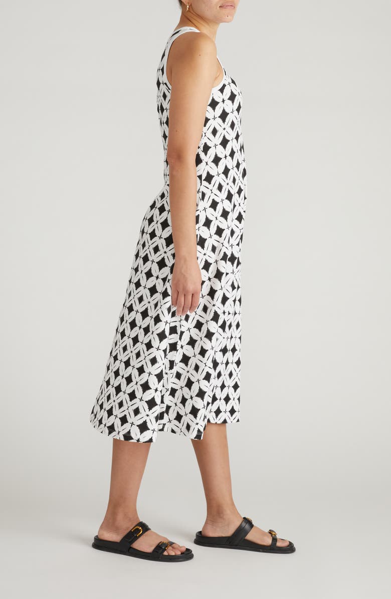 Universal Standard Sardinia Cotton Tank Dress, Alternate, color, Black/ White Flower Bed Print