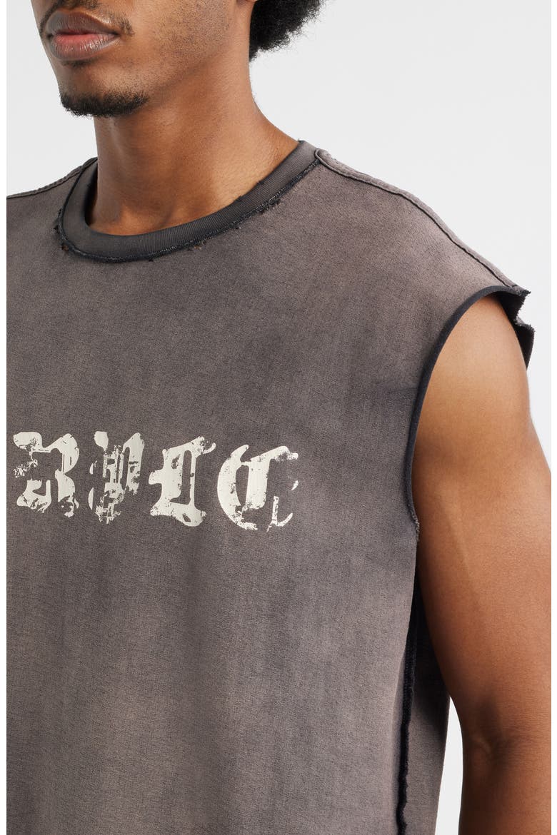 Sleeveless Cotton Graphic T-Shirt, Alternate, color, BLACK