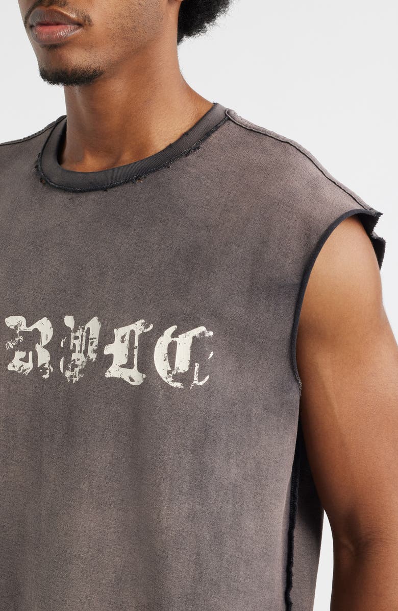 PURPLE BRAND Sleeveless Cotton Graphic T-Shirt, Alternate, color, Black