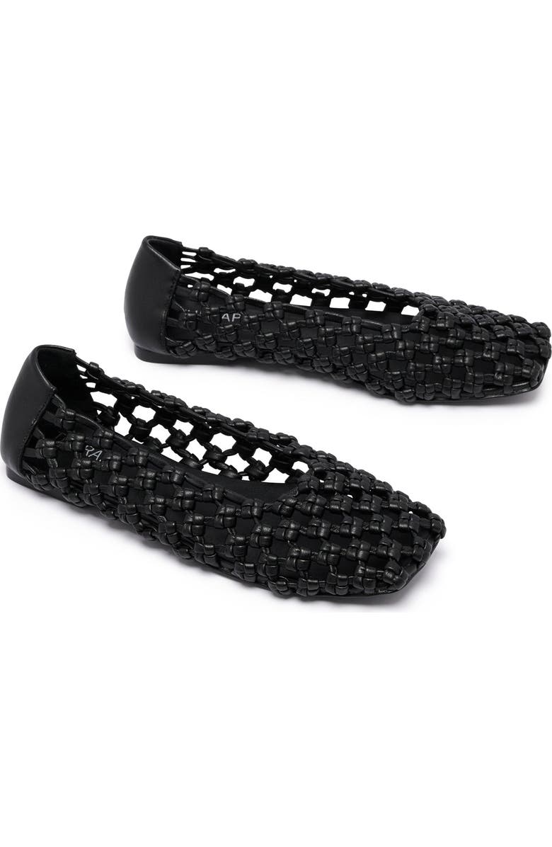 Therapy Australia Genesis Square Toe Woven Flats, Main, color, Black Smooth Pu