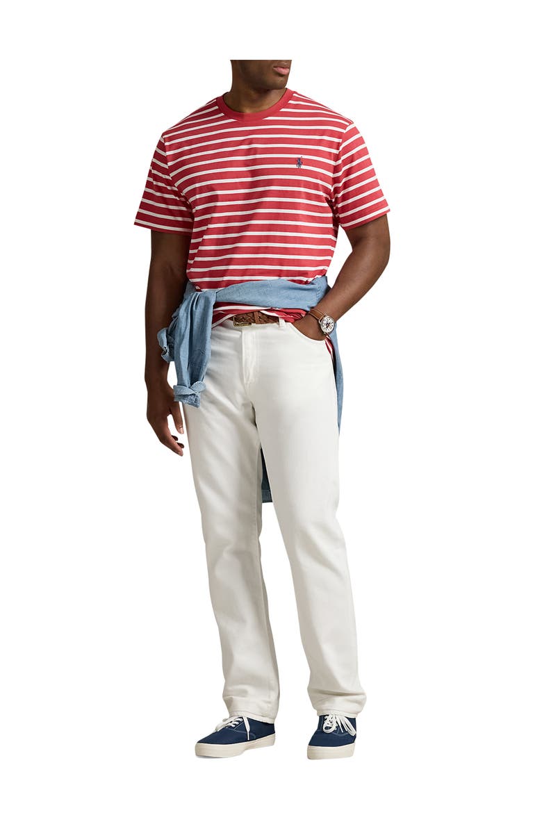 Polo Ralph Lauren Big & Tall Striped Jersey Crewneck T-Shirt, Alternate, color, Spring Red And White