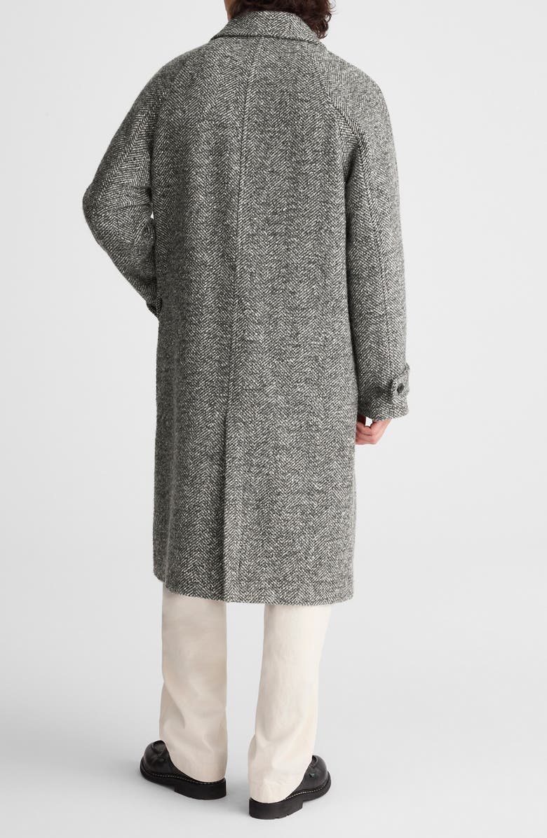 Madewell Balmacaan Tweed Overcoat, Alternate, color, Black Multi