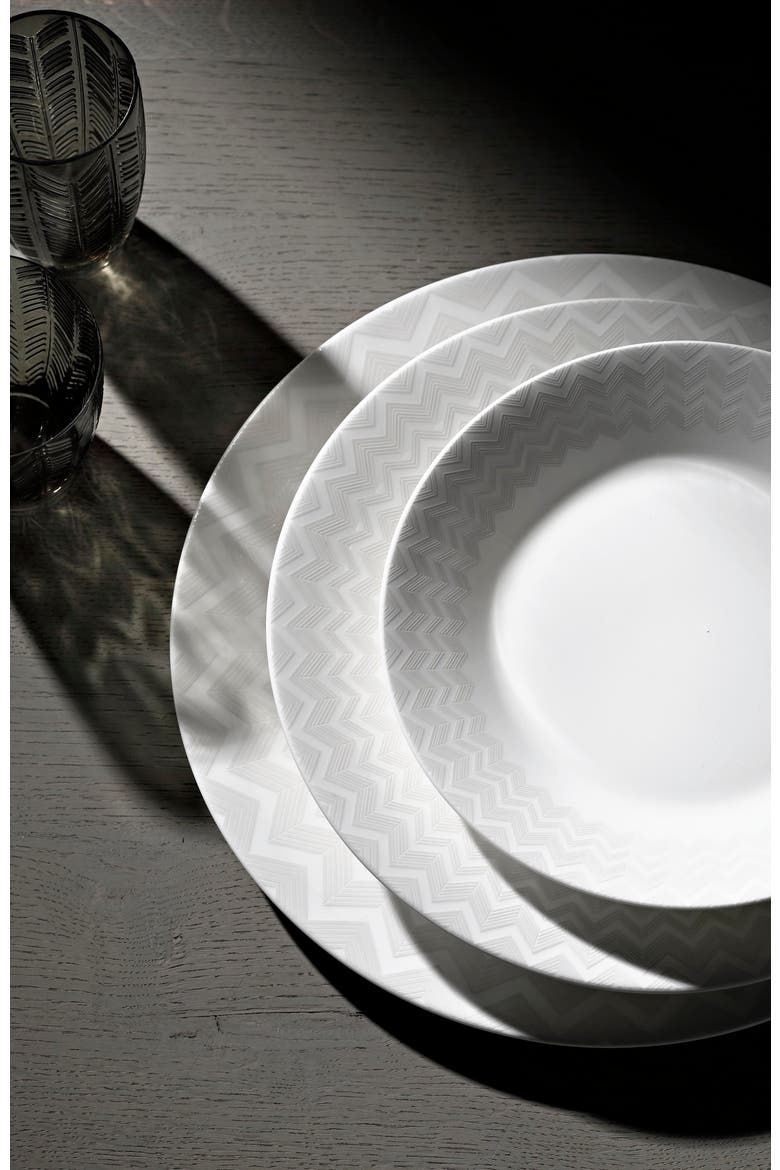 Charger Plate ZIG ZAG  White diam. 12.5", Alternate, color, White