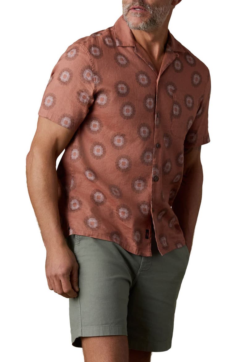 Breeze Linen Blend Camp Shirt, Alternate, color, SIENNA COAST FIREWORKS