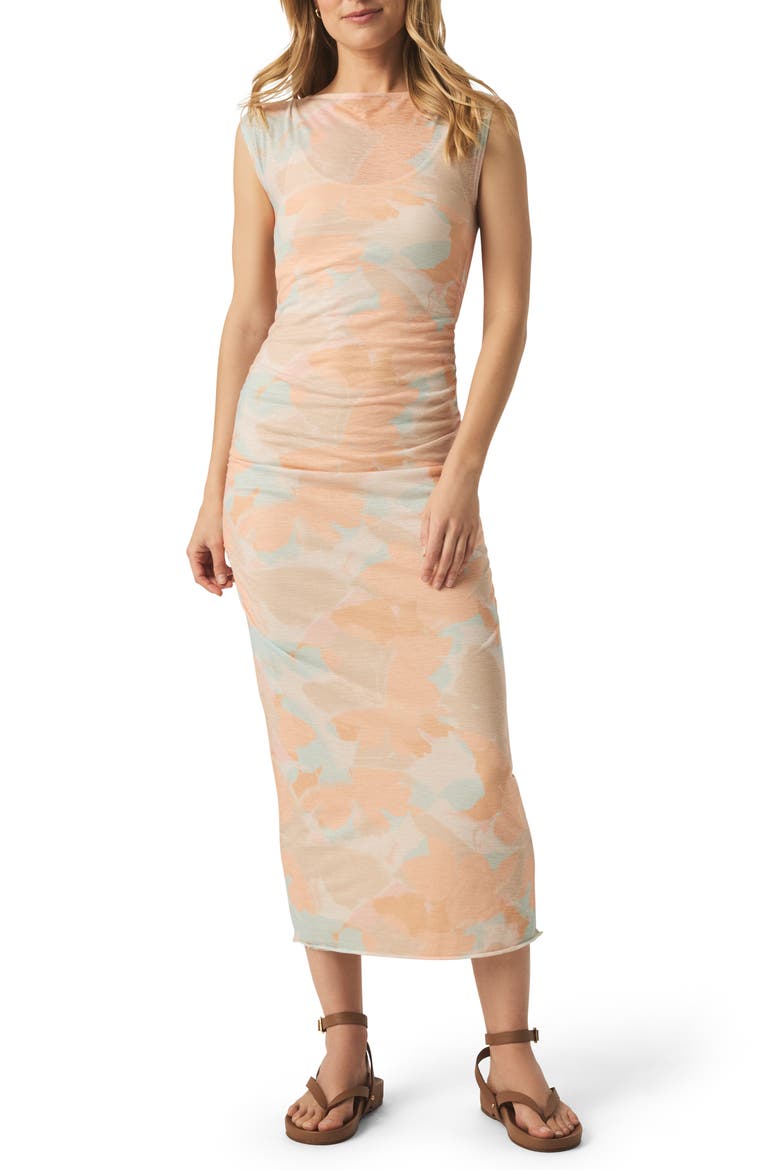 Cheyla Butterfly Print Mesh Maxi Dress, Main, color, BELLINI MULTI