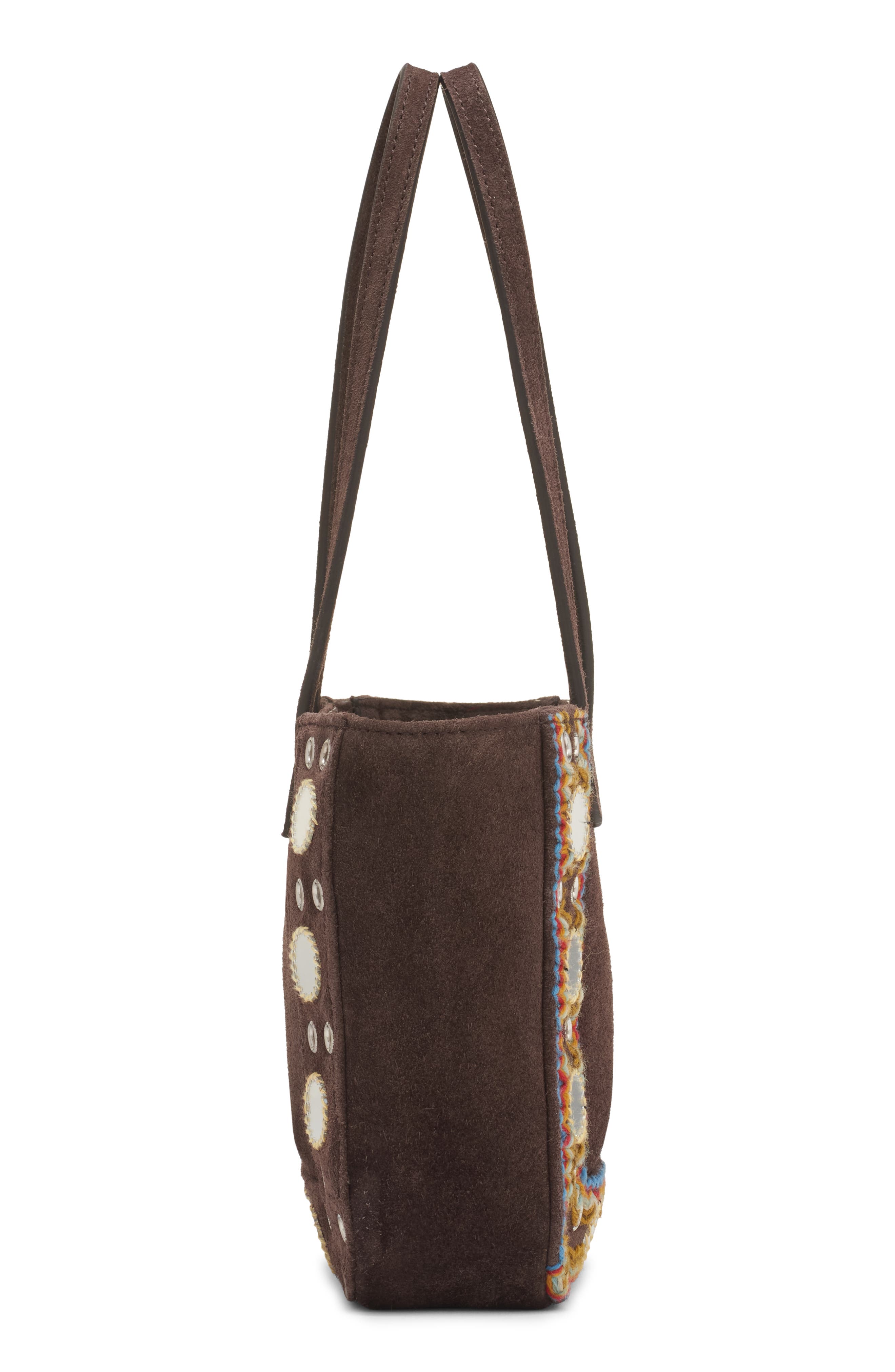 Valentino Garavani Mini Nellcôte Suede Tote Bag, Alternate, color, Multicolor/ Testa Di Moro