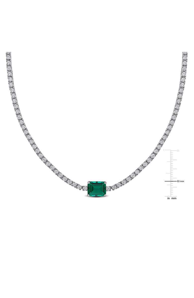 Julianna B. Lab-Created Emerald & White Sapphire Necklace, Alternate, color, Emerald