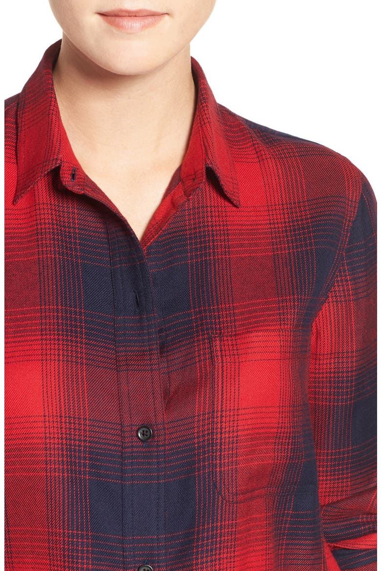 'Ex Boyfriend' Plaid Shirt, Alternate, color, RED SANGRIA