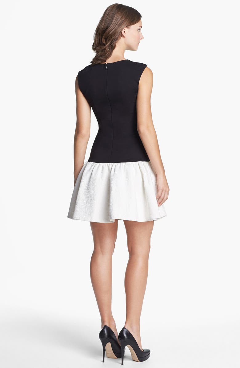 ERIN erin fetherston Drop Waist Ponte & Jacquard Dress, Alternate, color, 