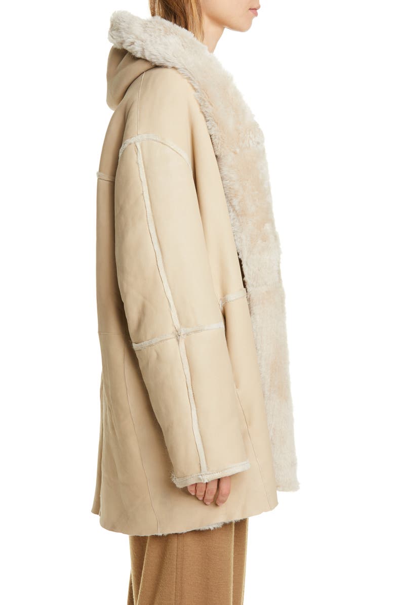 Vince Genuine Shearling Hooded Coat, Alternate, color,