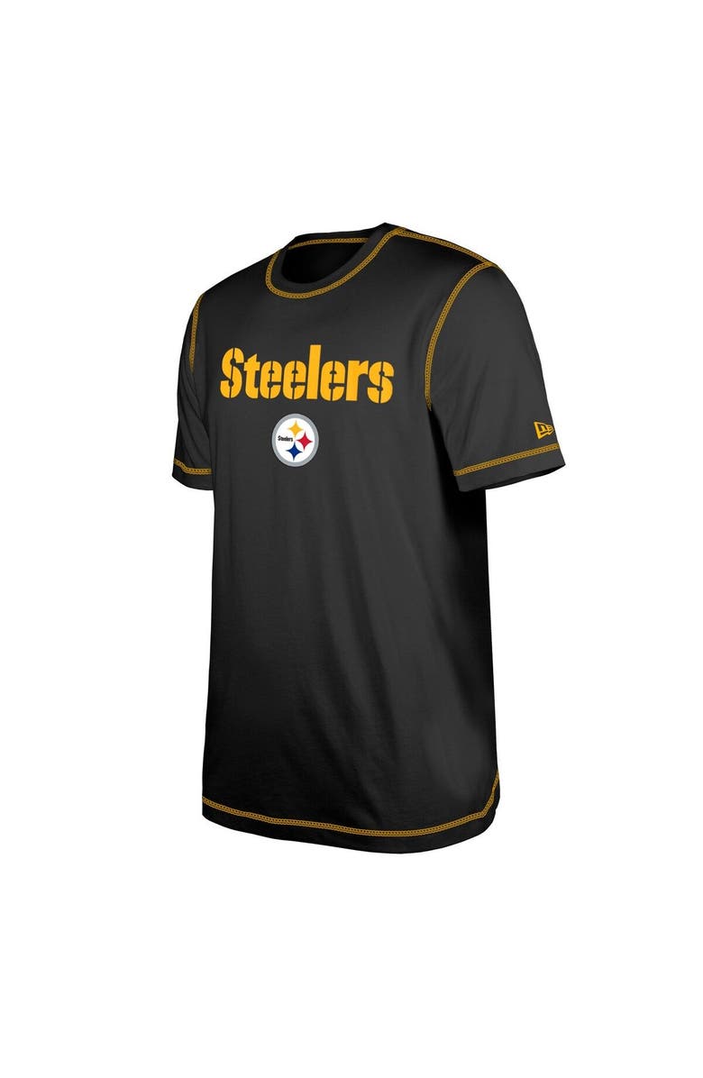 New Era Men's New Era  Black Pittsburgh Steelers Third Down Puff Print T-Shirt, Alternate, color, 